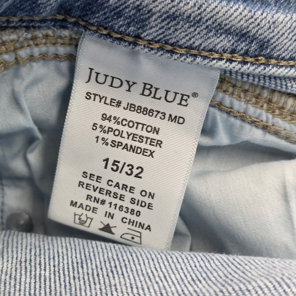 Judy Blue Retro Wide Fit Jeans Light Wash High Rise Stretch Denim 15/32 Womens - Picture 6 of 12